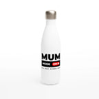 Mum Mode On - White 17oz Stainless Steel Water Bottle Default Title White Water Bottle Globally Fulfilled