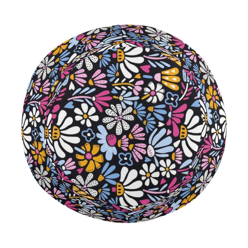 Graphic Flowers On Black Kids Bucket Hat Kids Bucket Hat Plants Printed Offshore