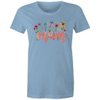 Mum, Flowers And Butterflies - Womens T-shirt