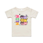 Meow, Colourful Cats AS Colour Baby T-shirt Natural Baby T-shirt animal Printed In Australia