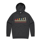 Trumpet Player Evolution - Mens Hoodie Asphalt Marle Mens Hoodie Music Printed In Australia