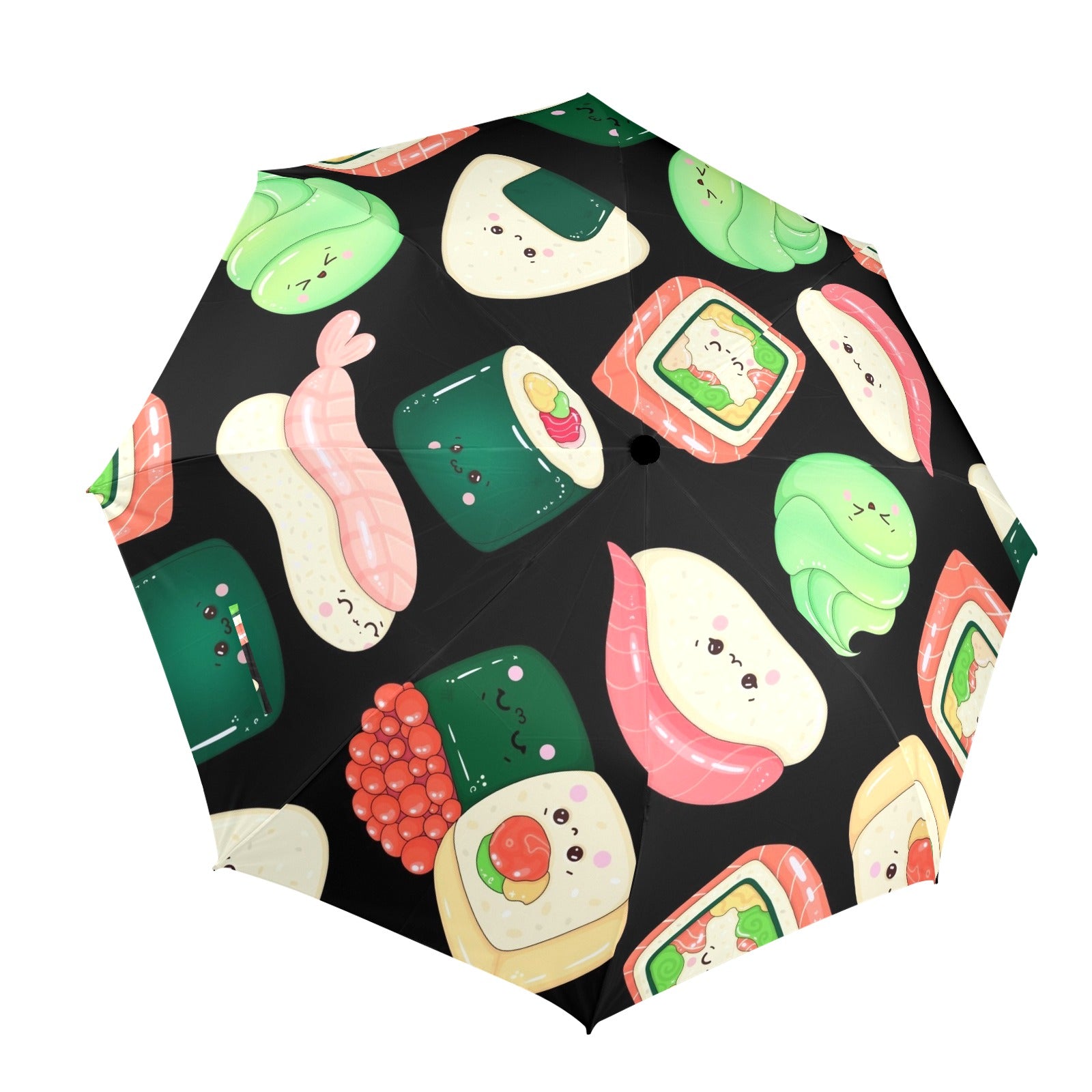 Happy Sushi - Semi-Automatic Foldable Umbrella (Model U12) One Size Semi-Automatic Foldable Umbrella (U12)