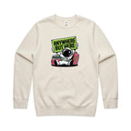 Astronaut, Anywhere But Here - AS Colour Stencil Crew Sweatshirt Ecru Sweatshirt Printed In Australia Space