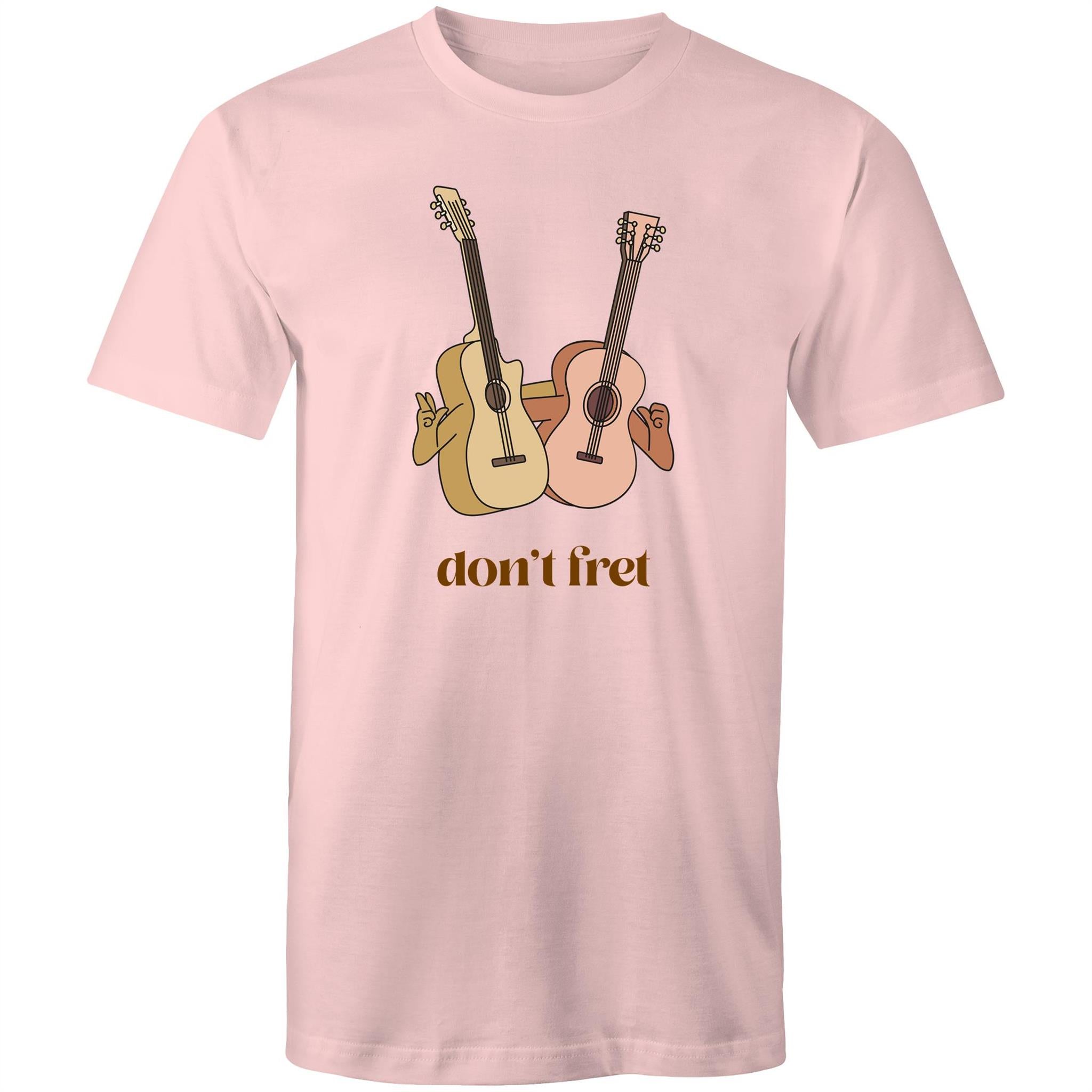 Don't Fret, Guitars - Mens T-Shirt Pink Mens T-shirt Music Printed In Australia