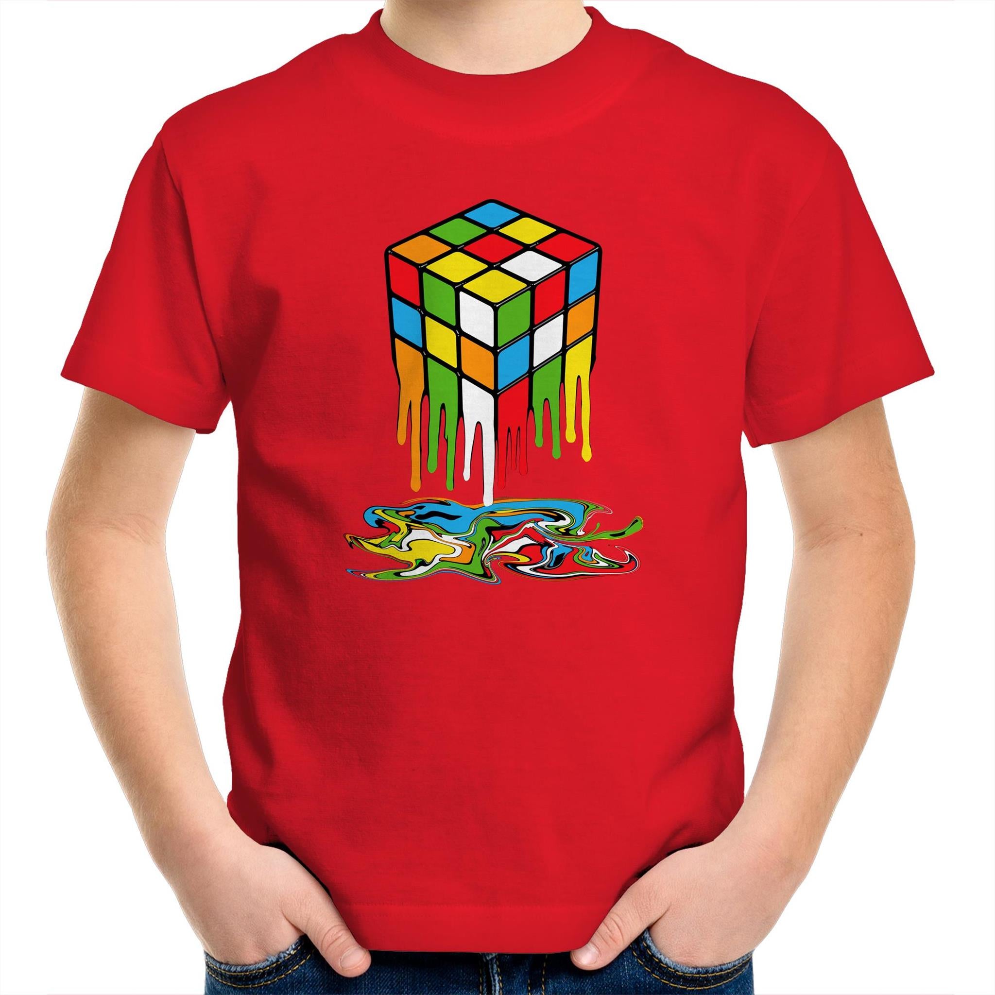 Melting Game Cube - Kids Youth T-shirt Red Kids Youth T-shirt Games