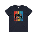 Gamer Kid's AS Colour T-shirt Navy Kids Youth T-shirt Games Printed In Australia