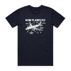 How Planes Fly Men's AS Colour T-shirt Navy Mens T-shirt Printed In Australia Science