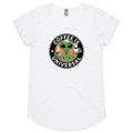 Coffee Is Universal, Alien Women's AS Colour Scoop Neck T-Shirt White Womens Scoop Neck T-shirt Coffee Printed In Australia Sci Fi