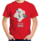 Monkey Music - Kids Youth T-Shirt Red Kids Youth T-shirt animal Music Printed In Australia