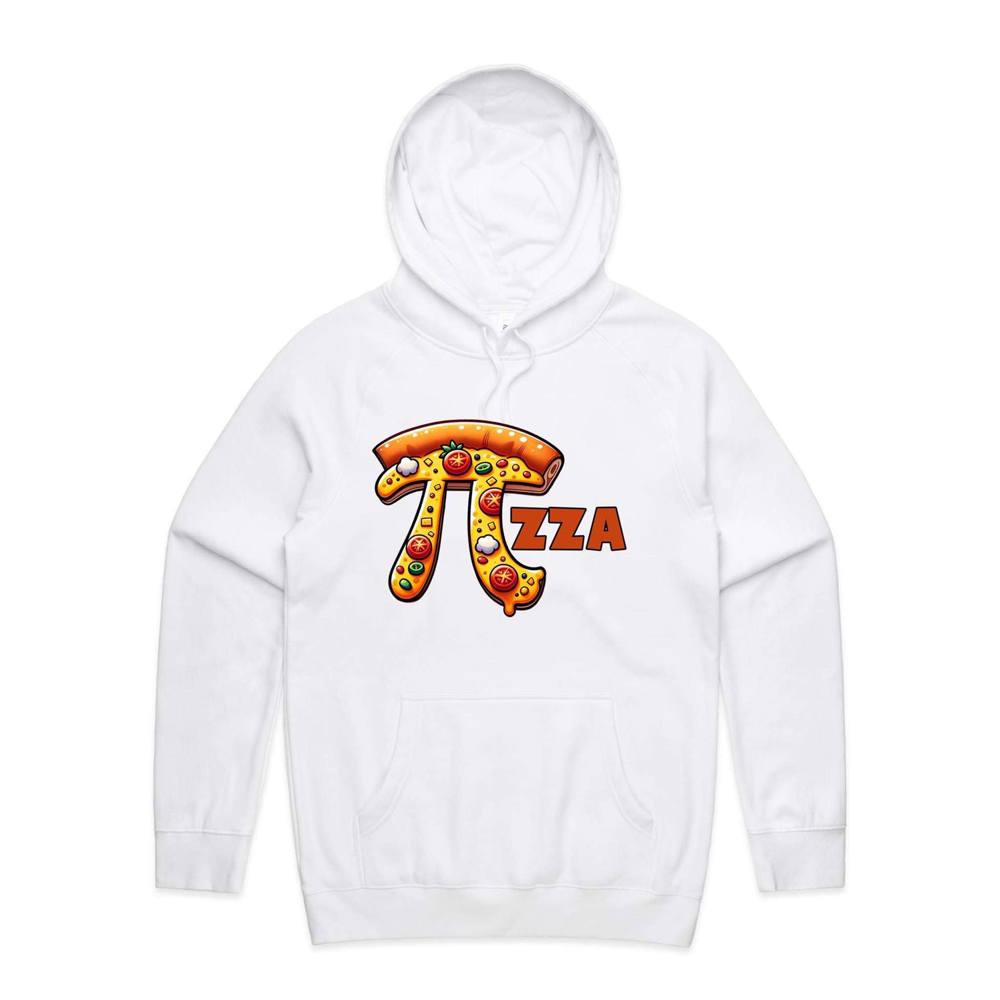 Pi Pizza - Supply Hood White Mens Hoodie Food Maths Printed In Australia