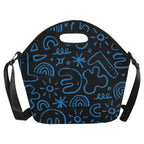 Blue Squiggle - Neoprene Lunch Bag Neoprene Lunch Bag Printed Offshore
