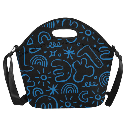 Blue Squiggle - Neoprene Lunch Bag Neoprene Lunch Bag Printed Offshore