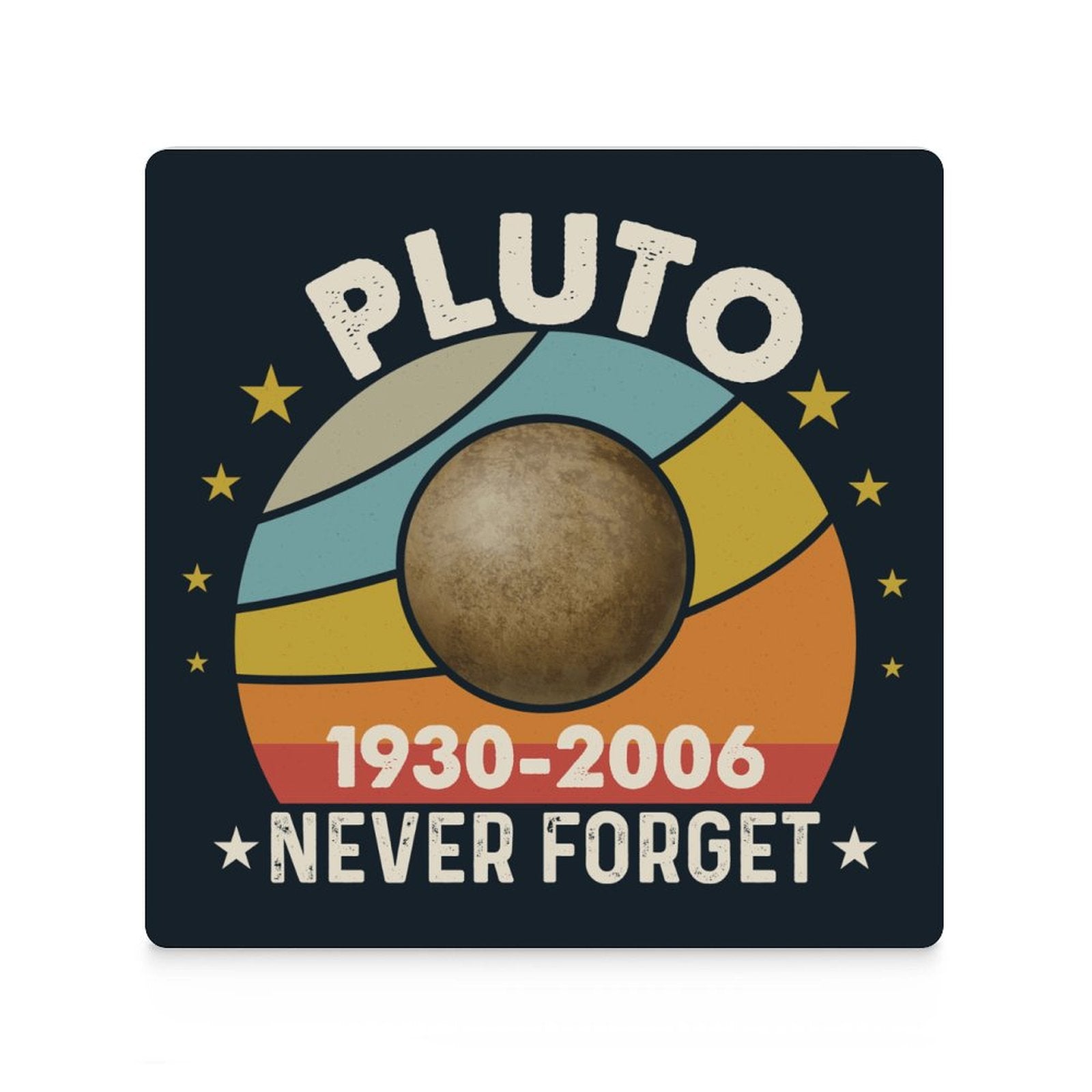 Never Forget Pluto - Ceramic Coasters (Square) Ceramic Coasters Printed Offshore Space