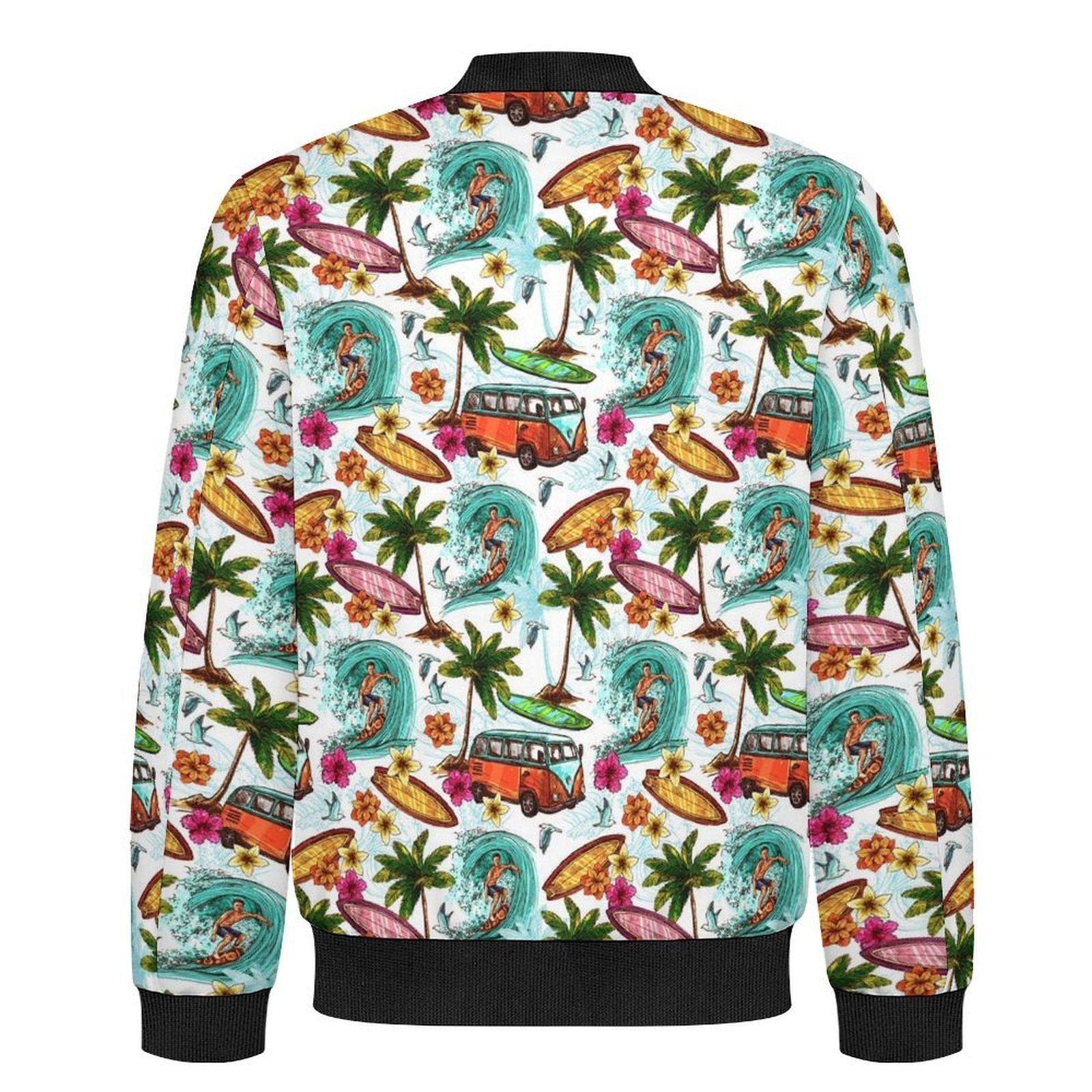 Surfing Safari Men's Casual Zip‑Up Bomber Jacket