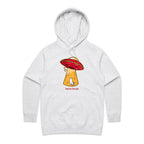 UFO, Here For The Cats - Womens Hoodie White Marle Womens Hoodie animal Printed In Australia Sci Fi