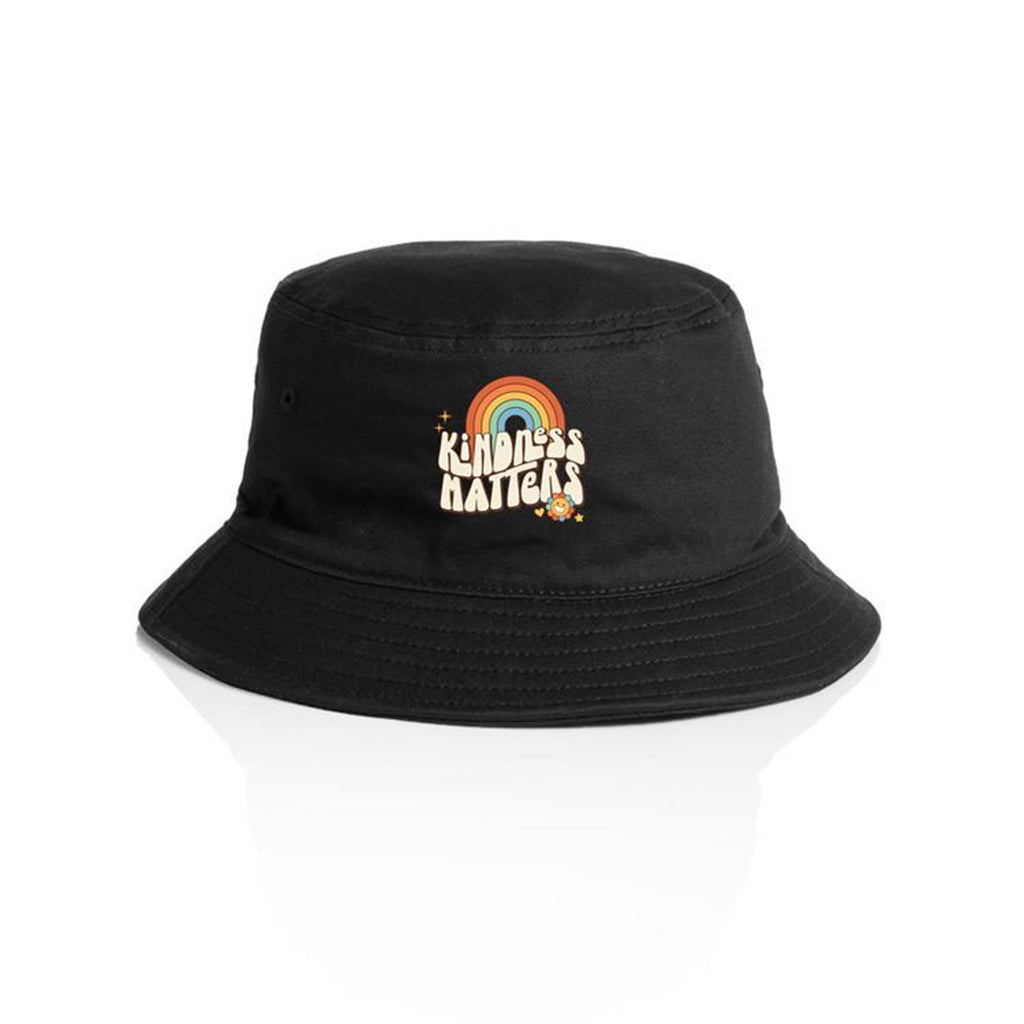 Kindness Matters - AS Colour Bucket Hat Black One Size As Colour Bucket Hat Kindness Printed In Australia