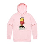 Music On, Worries Off - Mens Hoodie Pink Mens Hoodie Music Printed In Australia