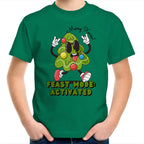Christmas Feast Mode Activated - Kids Youth T-Shirt Kelly Green Kids Christmas T-shirt Christmas Printed In Australia