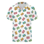 Colourful Cassette Tapes Kids Youth Short Sleeve Button Up Shirt