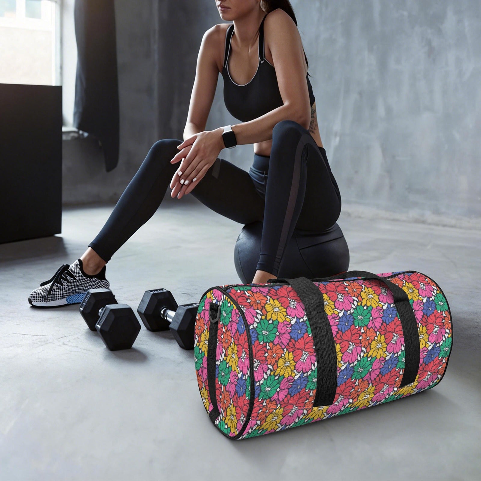 Bright And Bold Flowers Duffle Bag Duffle Bag Printed Offshore
