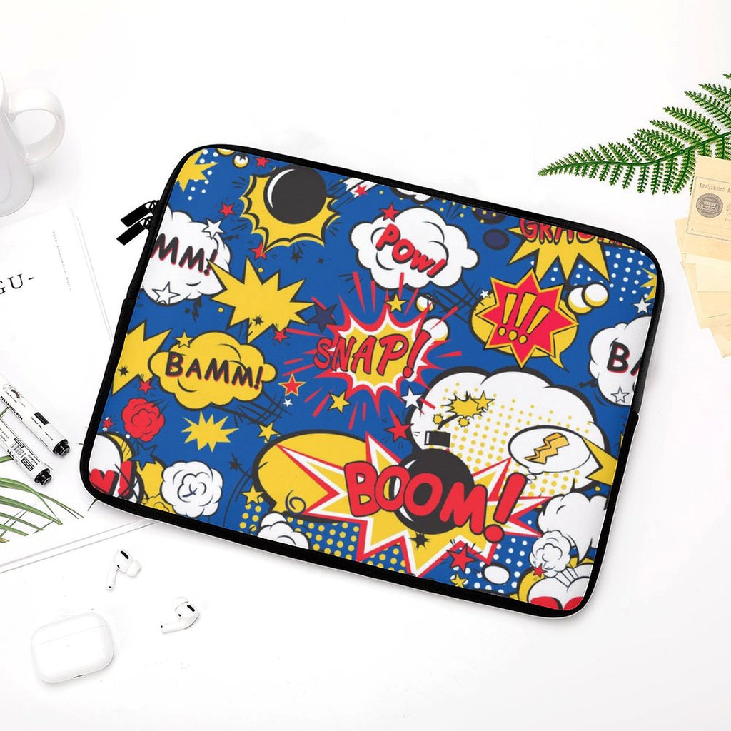 Blue Comic Book Laptop Sleeve (Multiple Sizes) Laptop Sleeve comic Printed Offshore