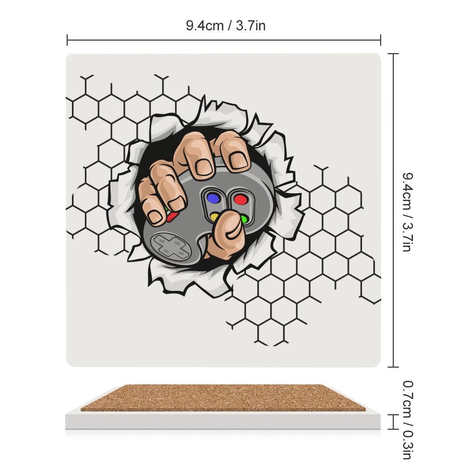 Gamer - Ceramic Coasters (Square) Ceramic Coasters Games Printed Offshore