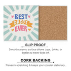 Best Daddy Ever - Ceramic Coasters (Square) Ceramic Coasters Dad Printed Offshore