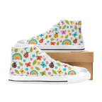 Ladybugs And Rainbows - Kids' High Top Canvas Shoes Kids High Top Canvas Shoes animal Printed Offshore