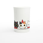 Party Cats - White 10oz Porcelain Slim Mug Porcelain Mug animal Globally Fulfilled