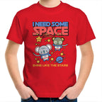 I Need Some Space - Kids Youth T-Shirt Red Kids Youth T-shirt Printed In Australia Space