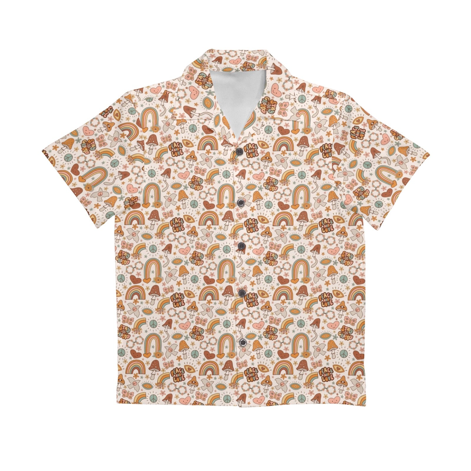 Peace And Love Senior Kids Hawaiian Shirt