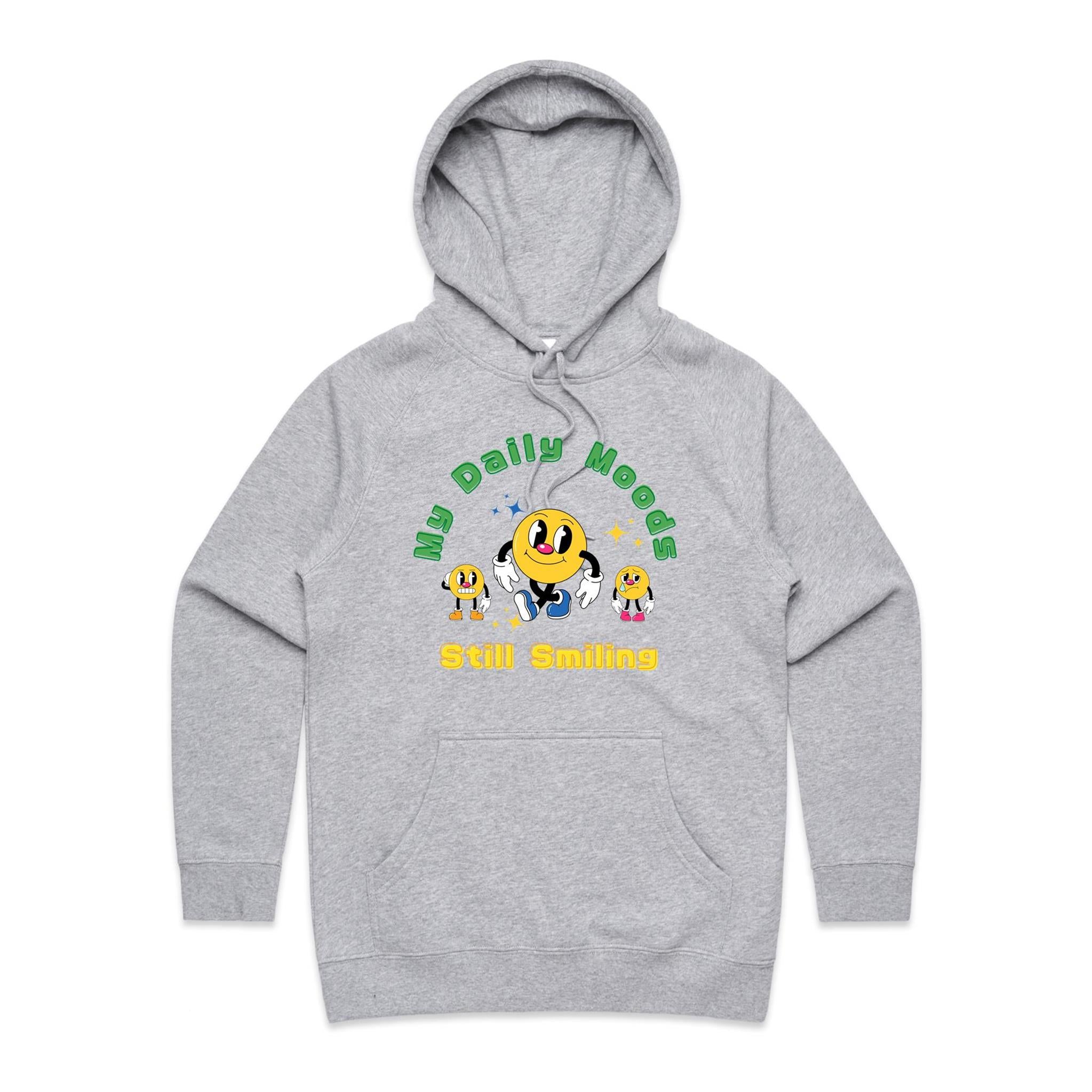 My Daily Moods - Womens Hoodie Grey Marle Womens Hoodie Printed In Australia