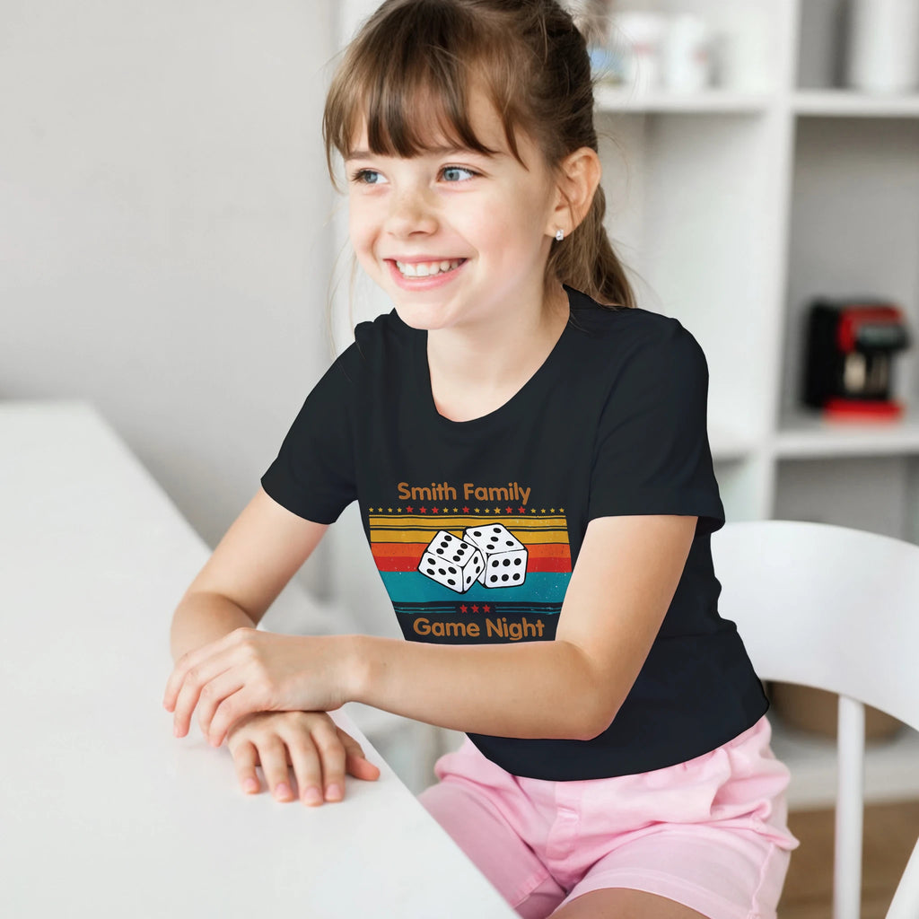 Personalised - Dice, Family Games Night - Classic Kids Crewneck T-shirt | Gildan® 5000B Personalised Kids T-shirt customise Games Globally Fulfilled personalise