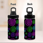 Neon Swirl - Kids Water Bottle with Chug Lid (12 oz)
