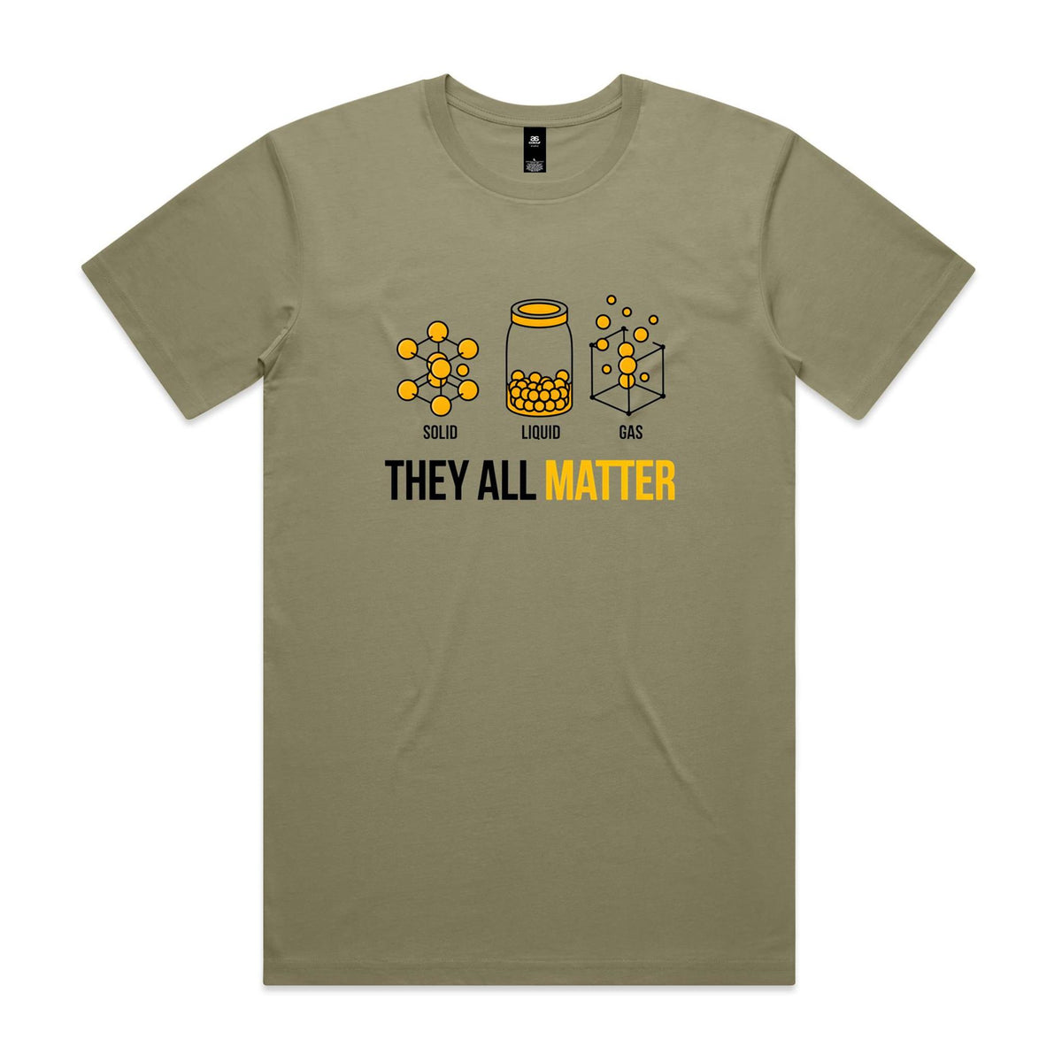 They All Matter Solid Liquid Gas Men's AS Colour T-shirt Eucalyptus Mens T-shirt Printed In Australia Science
