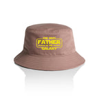 The Best Father In The Galaxy - AS Colour Bucket Hat Hazy Pink One Size As Colour Bucket Hat Dad Printed In Australia Space
