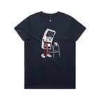 Retro Gamer Women's AS Colour T-shirt Midnight Blue Womens T-shirt Games Printed In Australia