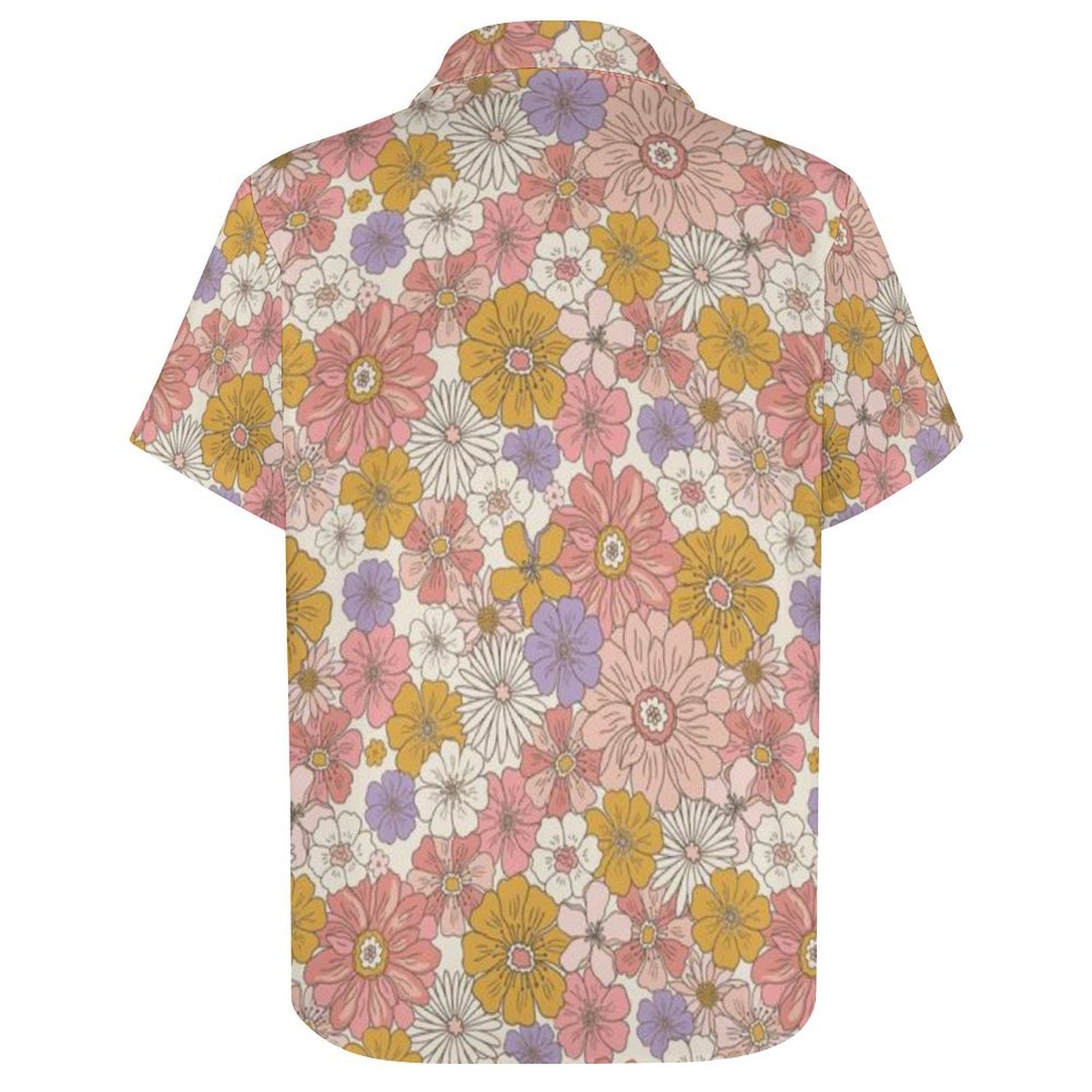 Faded Floral Women's Short-Sleeve Button Up Shirt