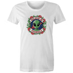 Believe In Yourself, Alien - Womens T-shirt White Womens T-shirt Motivation Positivity Printed In Australia Sci Fi