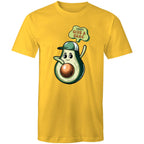 Avocado, I Don't Give A Guac - Mens T-Shirt Yellow Mens T-shirt Food Printed In Australia