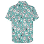 Comic Book Speech Bubbles Women's Collared Pocketless Short Sleeve Shirt