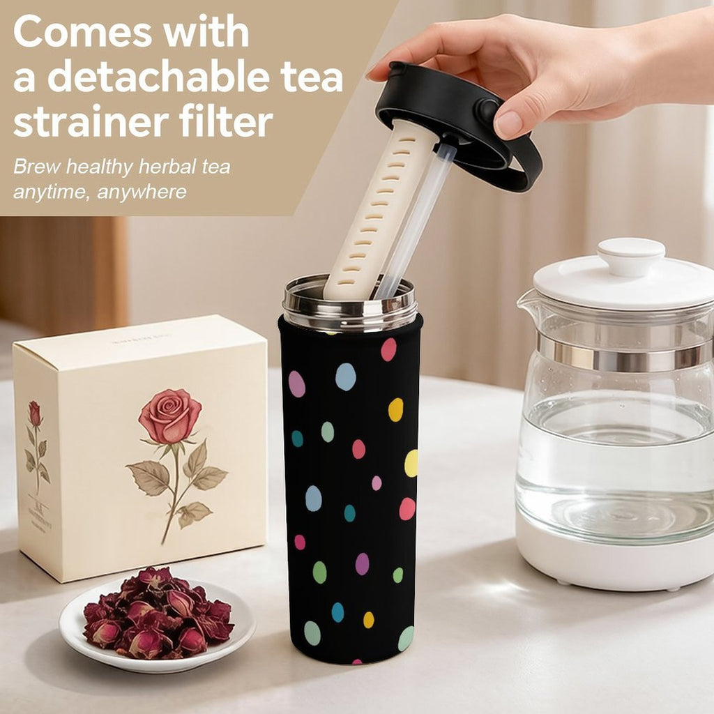 Polka Dots 20oz Tea Tumbler with Carry Handle