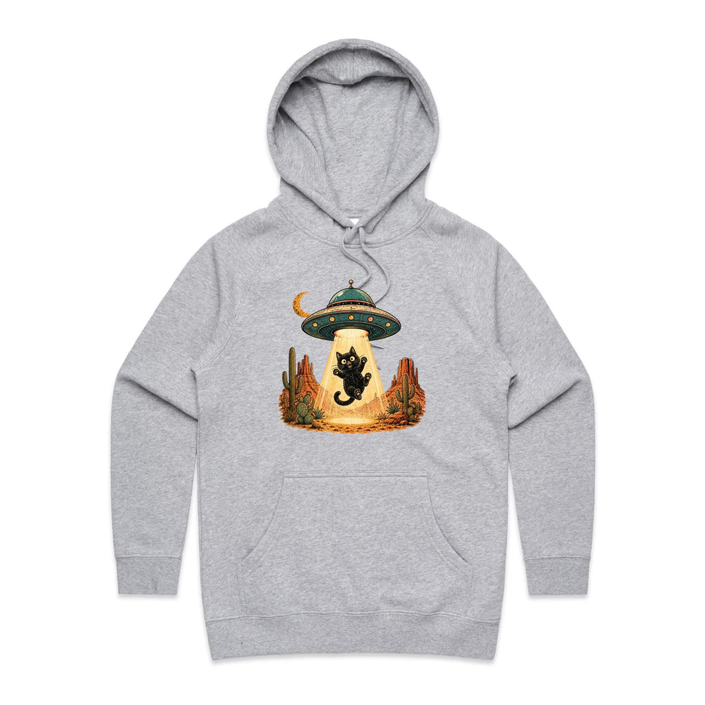 Black Cat Alien UFO Abduction Women's AS Colour Hoodie