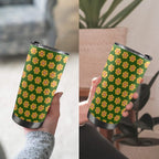 Yellow Flowers On Green 20oz Mobile Tumbler with Lid (Black Lock) 20oz Travel Mug Plants Printed Offshore