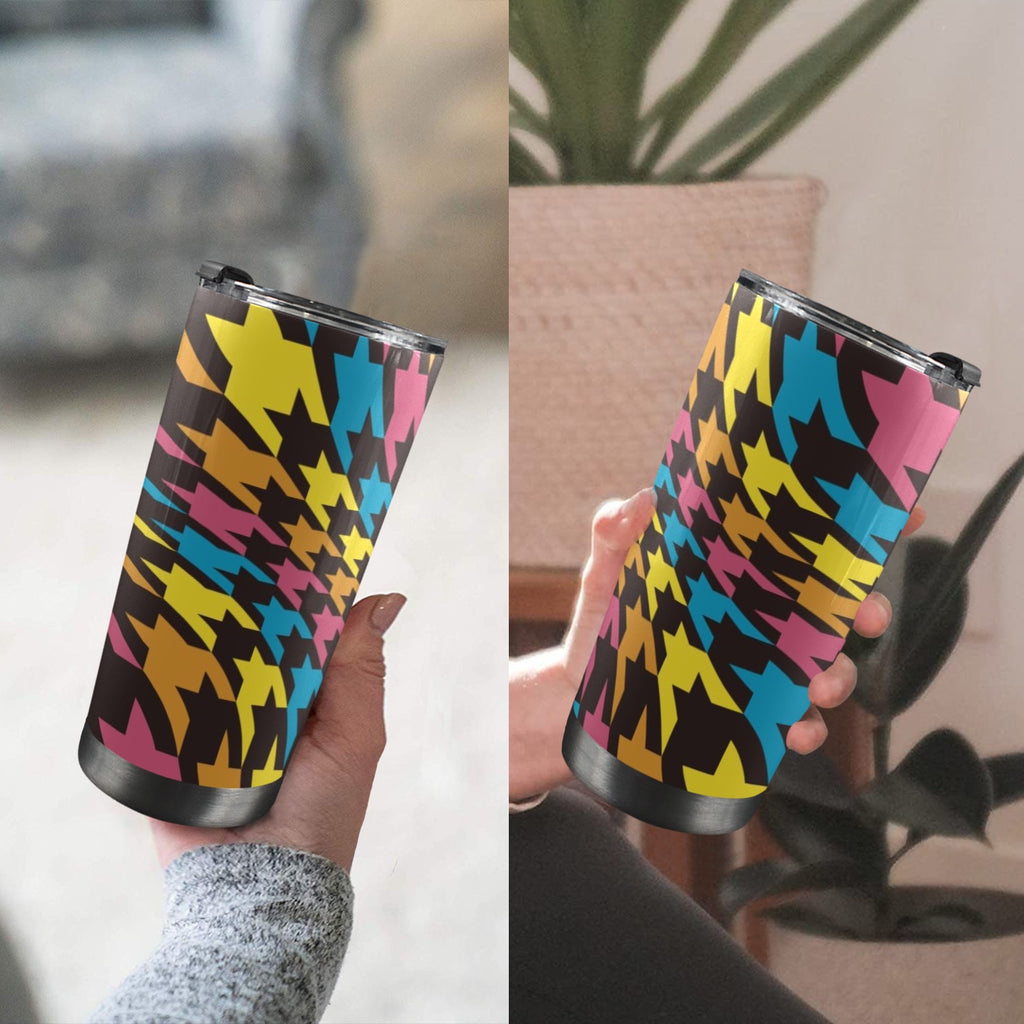Crazy Geometric - 20oz Mobile Tumbler with Lid (Black Lock) 20oz Travel Mug Printed Offshore