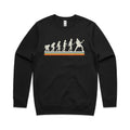Guitarist Evolution AS Colour Stencil Crew Sweatshirt Unisex Black Sweatshirt Music Printed In Australia