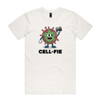 Cell-fie Cell Selfie Men's AS Colour T-shirt Natural Mens T-shirt Printed In Australia Science
