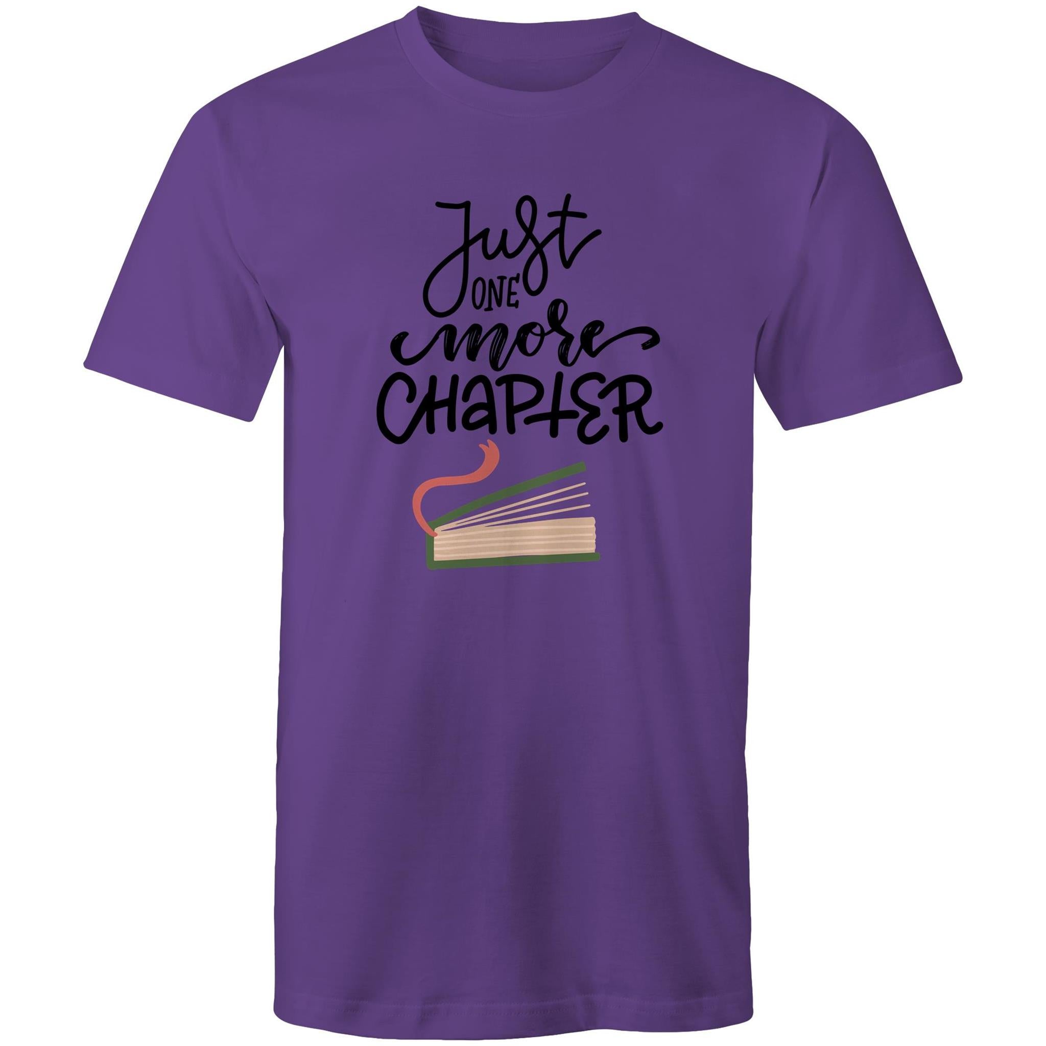 Just One More Chapter, Book - Mens T-Shirt Purple Mens T-shirt Printed In Australia Reading