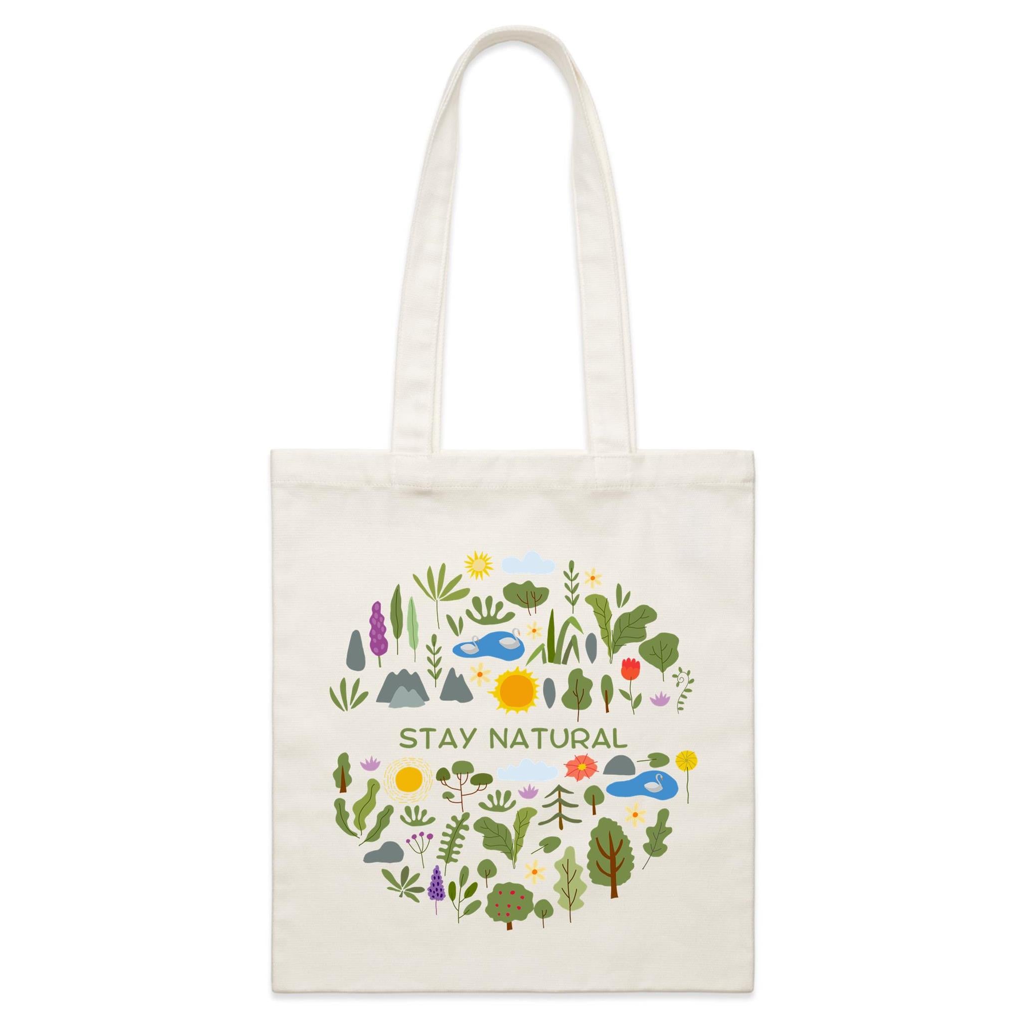 Stay Natural - Parcel Canvas Tote Bag Default Title Small Tote Bag Plants Printed In Australia