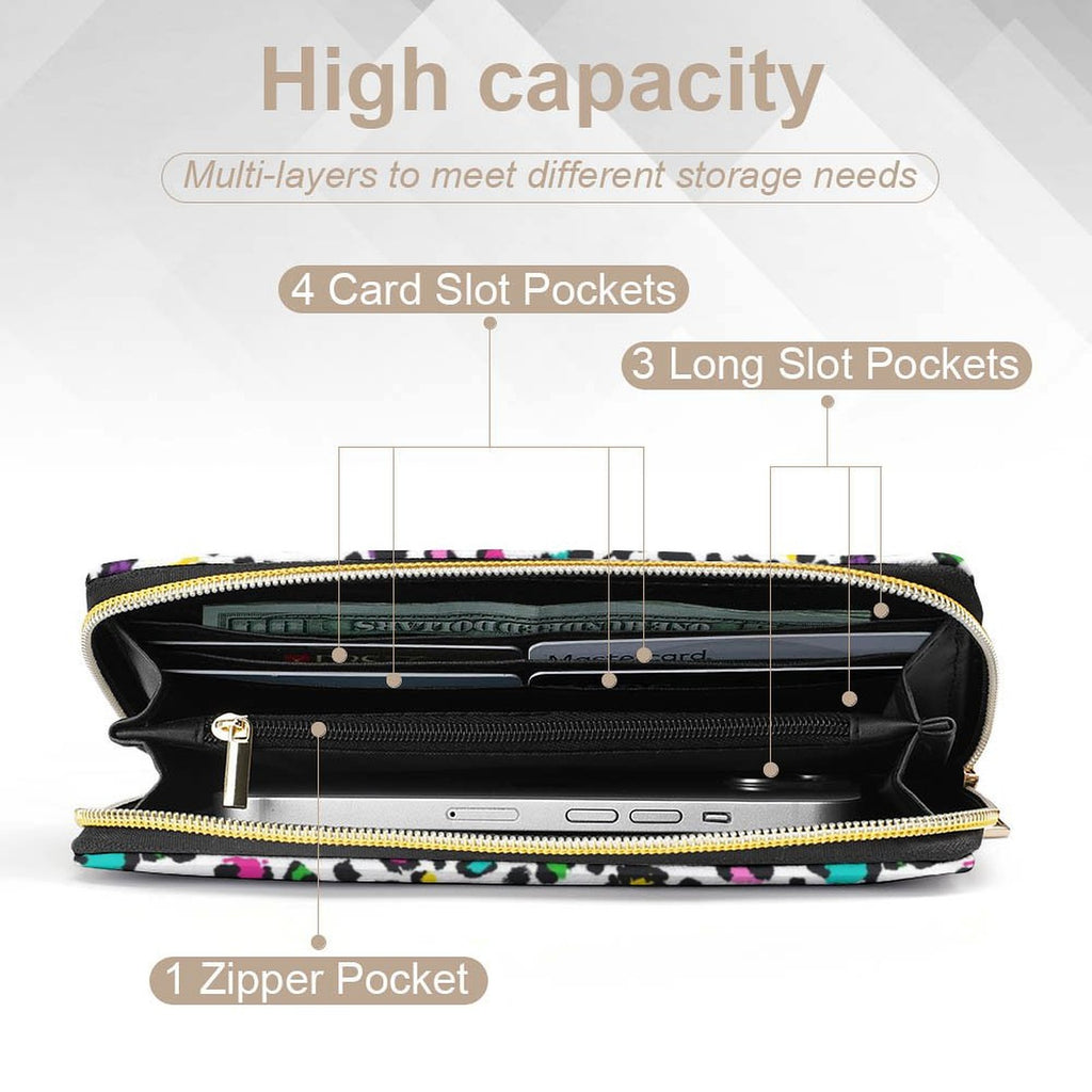 Leopard Print In Colour -  PU Leather Wallet